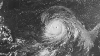 NWS Satellite image of super typhoon Bavi over the Pacific Ocean
